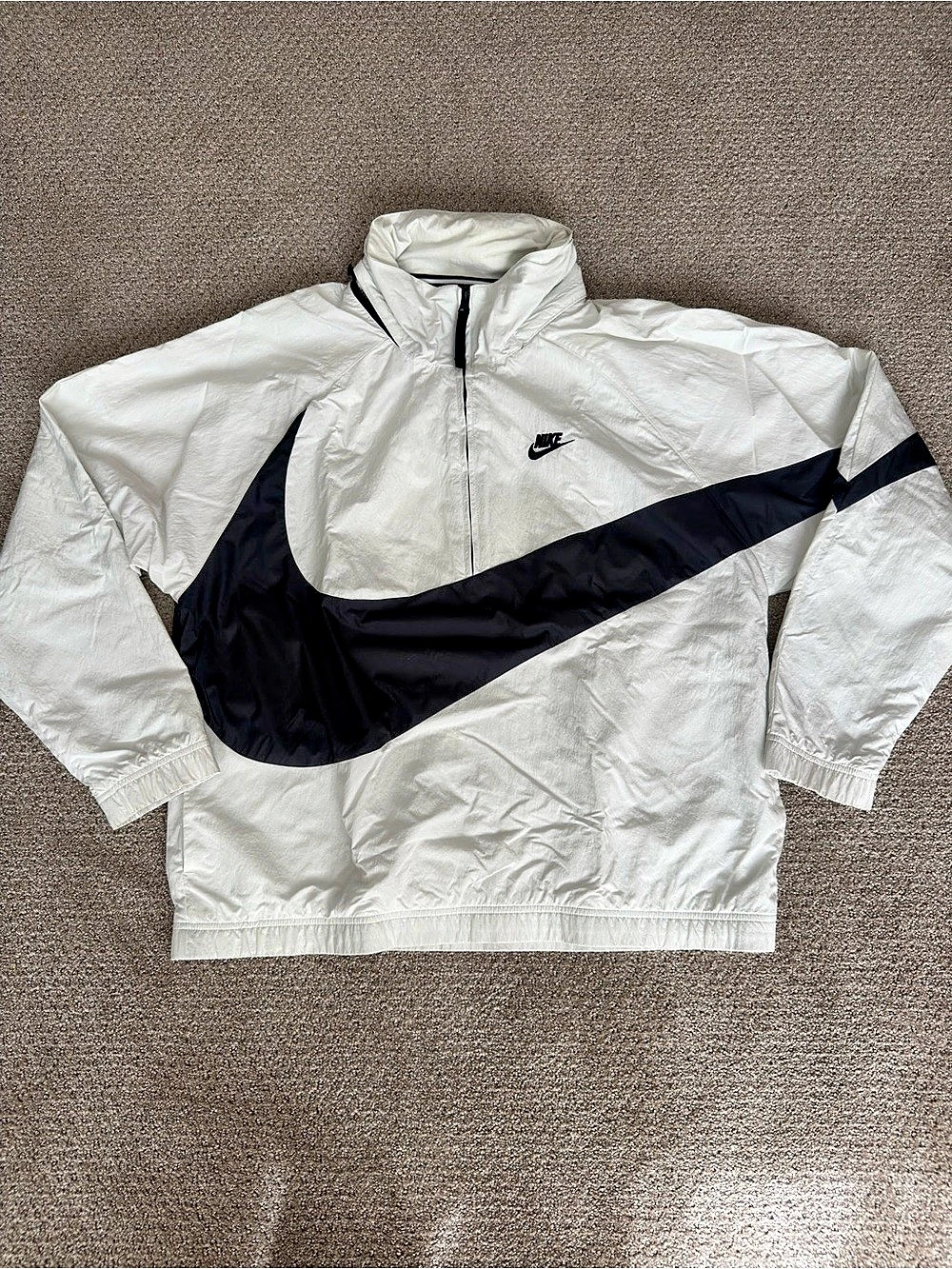 Nike Sportswear Big Swoosh Woven Jacket White & Black